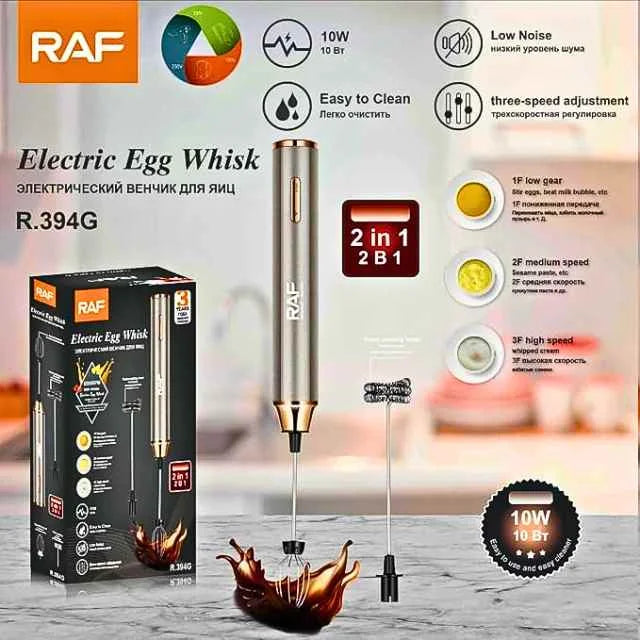 Original RAF Electric Coffee Beater 2-in-1 | Milk Frother & Cake Beater | 3-Speed Handheld Mixer | Low Noise | Premium Quality
