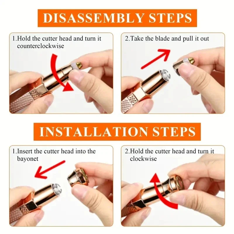 2 in 1 Multifunctional Lip Shaver with LED Light – Armpit Hair, Leg Hair, & Eyebrow Shaver, Women's Hair Remover