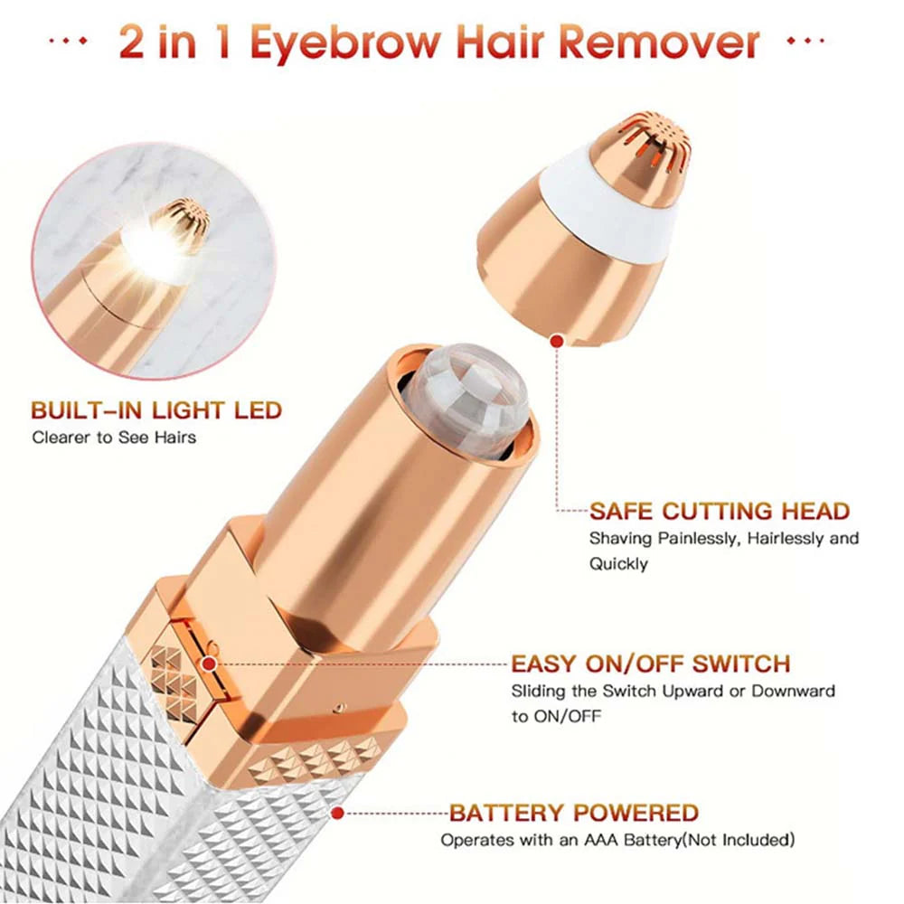2 in 1 Multifunctional Lip Shaver with LED Light – Armpit Hair, Leg Hair, & Eyebrow Shaver, Women's Hair Remover