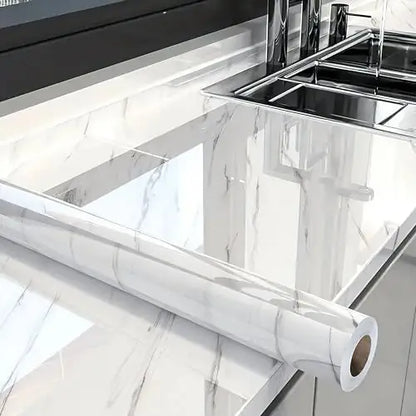 Premium Marble Self-Adhesive Kitchen Wallpaper Sheet – Waterproof & Heat Resistant