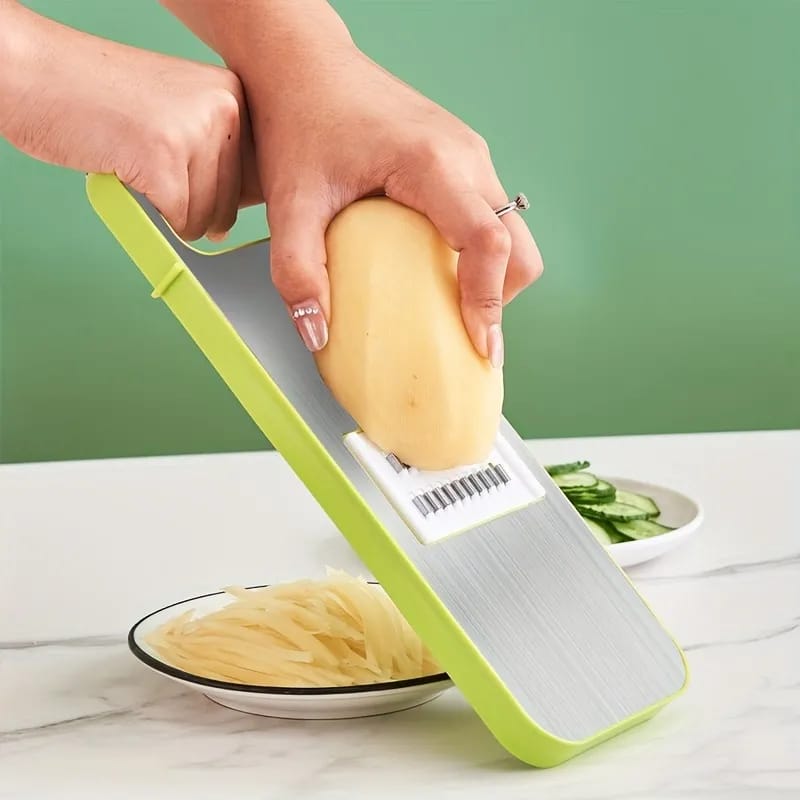 5-in-1 Stainless Steel Vegetable Grater & Slicer | Premium Multi-Purpose Kitchen Tool with Sharp Interchangeable Blades
