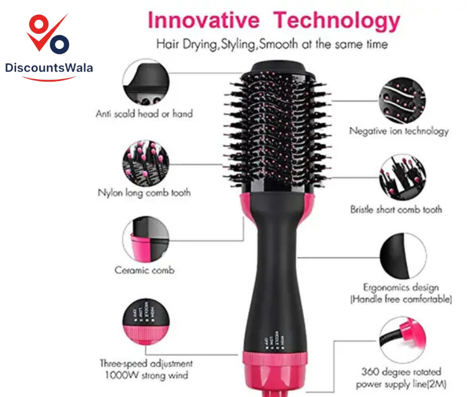 🔥 3-in-1 Hair Dryer, Straightener & Volumizing Styler Brush – Salon Results in One Step ✨