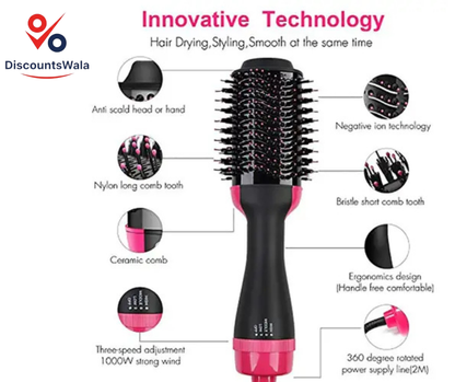 🔥 3-in-1 Hair Dryer, Straightener & Volumizing Styler Brush – Salon Results in One Step ✨