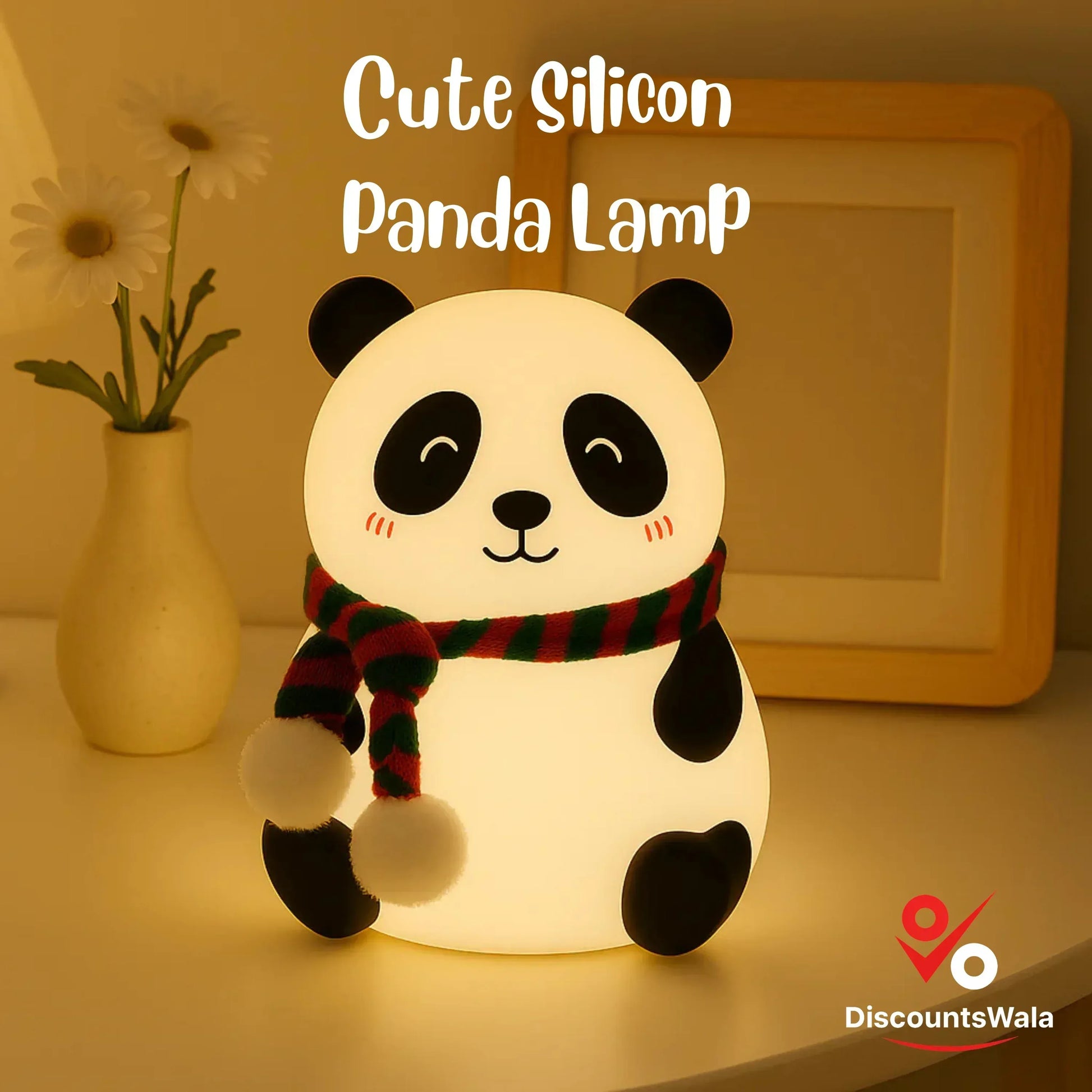 Cute Silicon Panda Lamp - Panda Night Light - LED Lamp - DiscountsWala