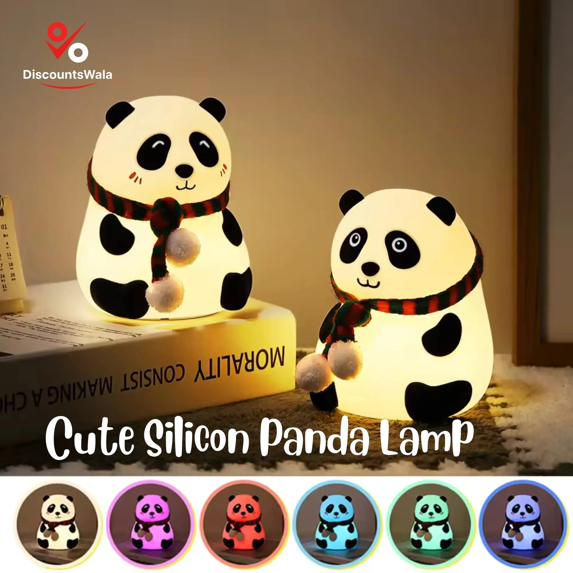 Cute Silicon Panda Lamp - Panda Night Light - LED Lamp - DiscountsWala