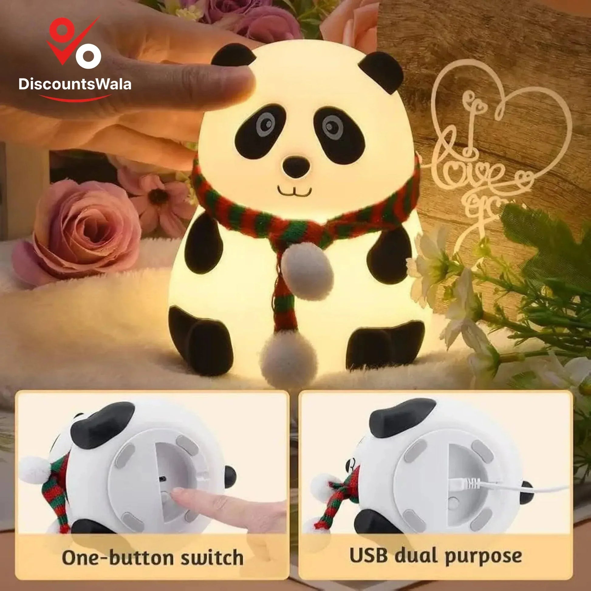 Silicon Panda Gift lamp DiscountsWala