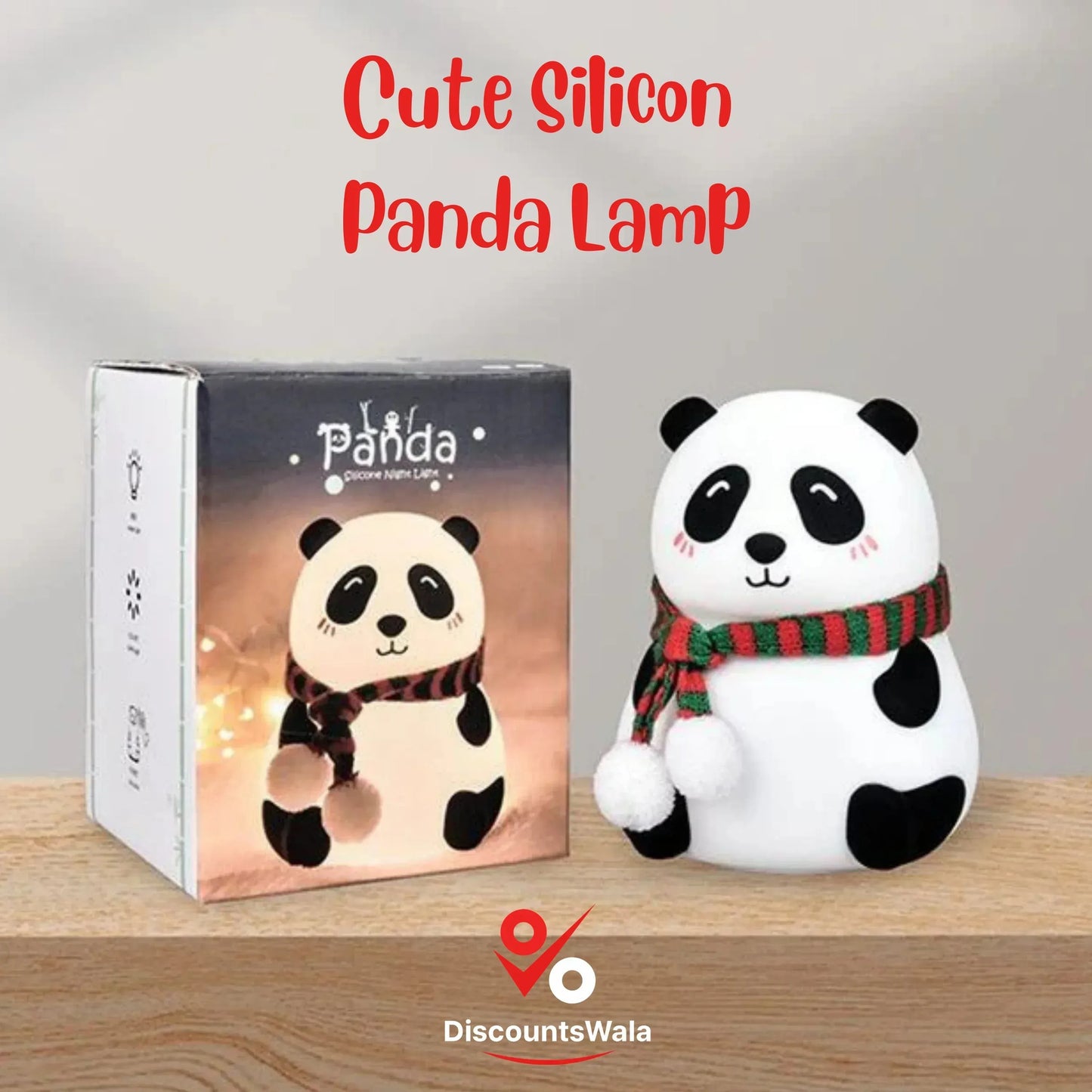 Cute Silicon Panda Lamp - Panda Night Light - LED Lamp - DiscountsWala