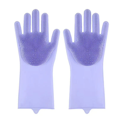 Premium Silicone Waterproof Cleaning Gloves with Built-in Scrubber – Multi-Purpose for Kitchen, Bathroom & Car Wash