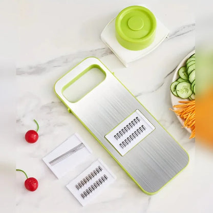 5-in-1 Stainless Steel Vegetable Grater & Slicer | Premium Multi-Purpose Kitchen Tool with Sharp Interchangeable Blades