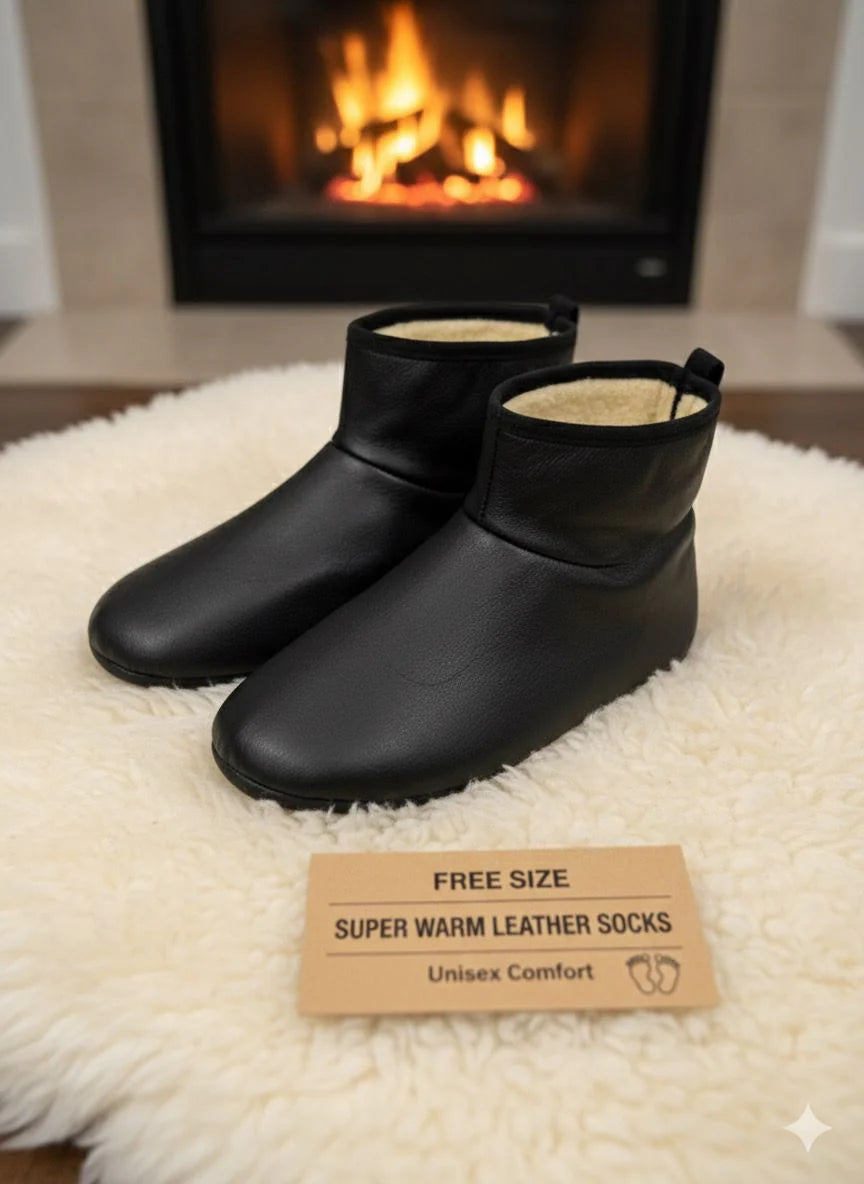 Leather Woollen Moze – Premium Dual-Layer Warmth & Timeless Style