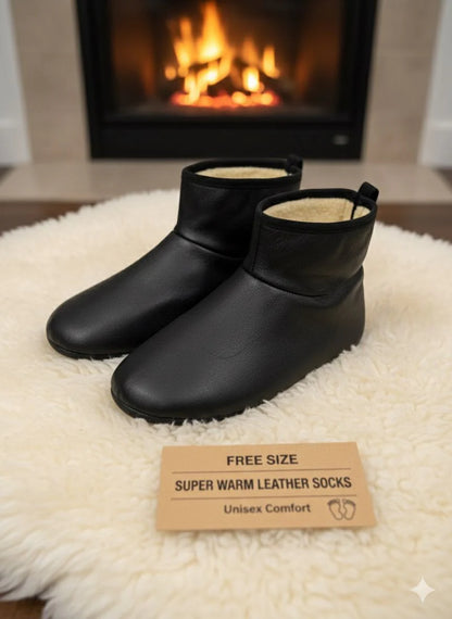 Leather Woollen Moze – Premium Dual-Layer Warmth & Timeless Style