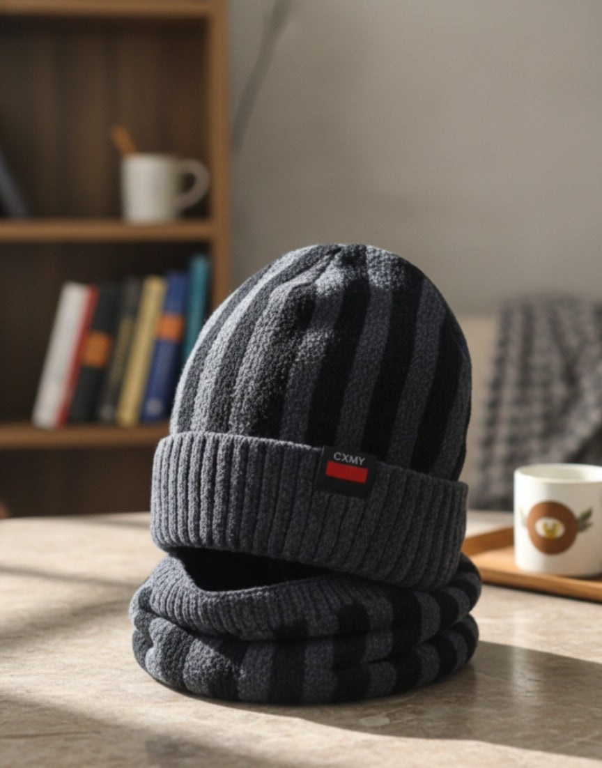 Premium Woolen Head Cap & Face Mask Set | Ultra-Warm Winter Protection