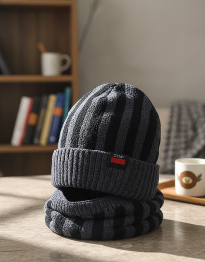 Premium Woolen Head Cap & Face Mask Set | Ultra-Warm Winter Protection