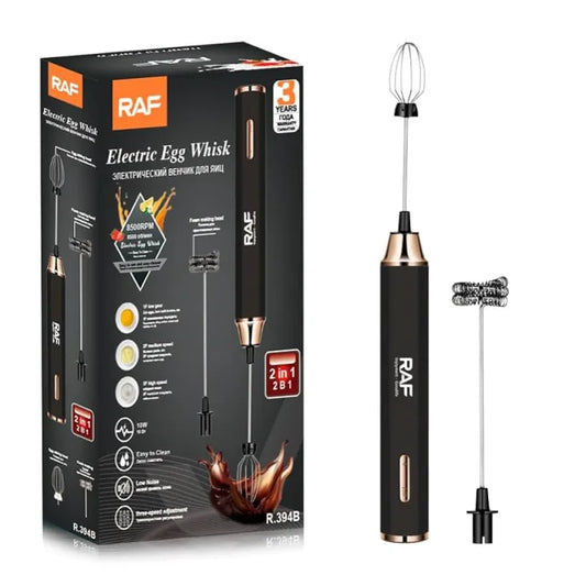 Original RAF Electric Coffee Beater 2-in-1 | Milk Frother & Cake Beater | 3-Speed Handheld Mixer | Low Noise | Premium Quality