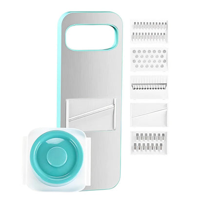 5-in-1 Stainless Steel Vegetable Grater & Slicer | Premium Multi-Purpose Kitchen Tool with Sharp Interchangeable Blades